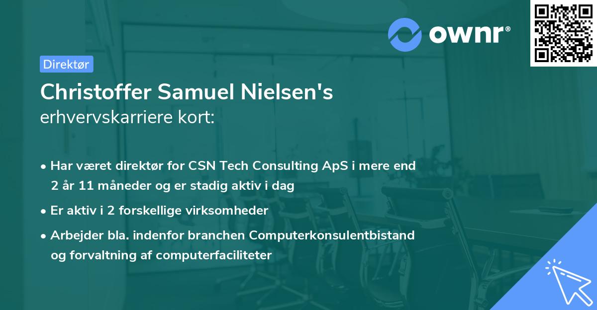 Christoffer Samuel Nielsen's erhvervskarriere kort