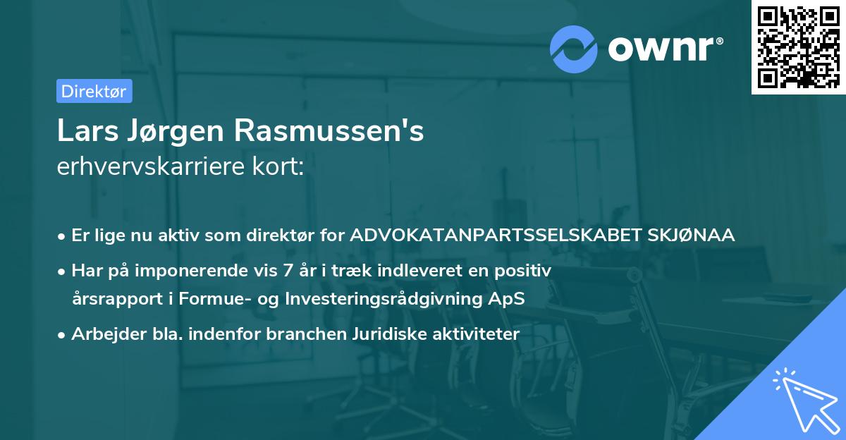 Lars Jørgen Rasmussen's erhvervskarriere kort