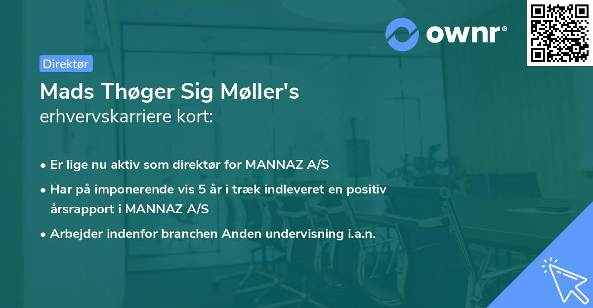Mads Thøger Sig Møller's erhvervskarriere kort