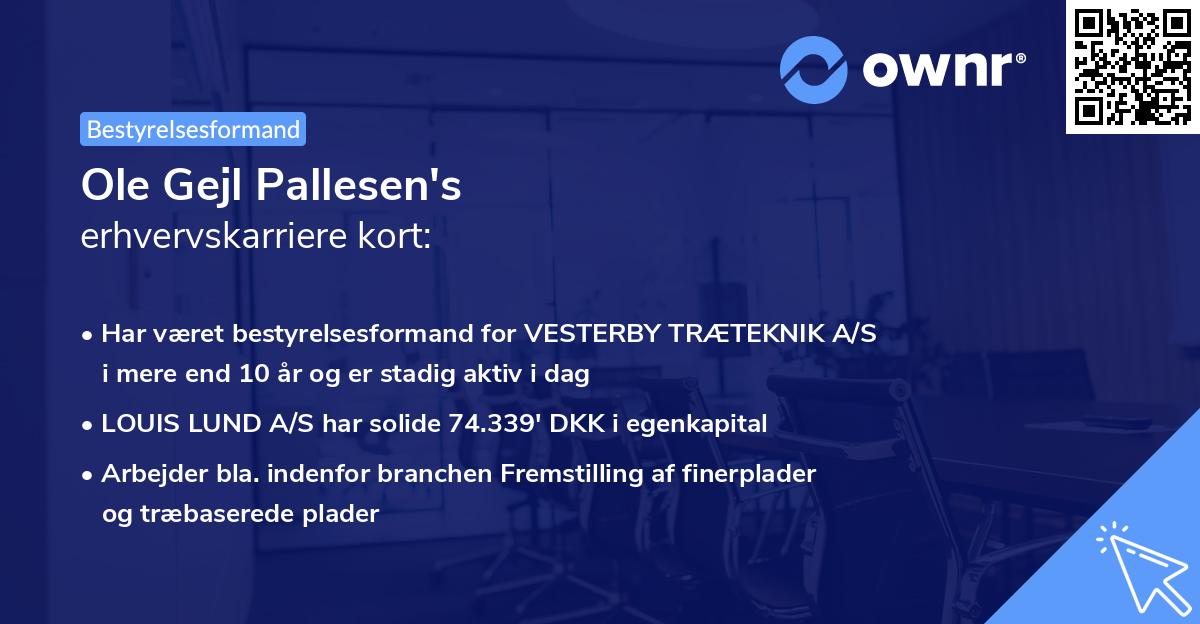 Ole Gejl Pallesen's erhvervskarriere kort