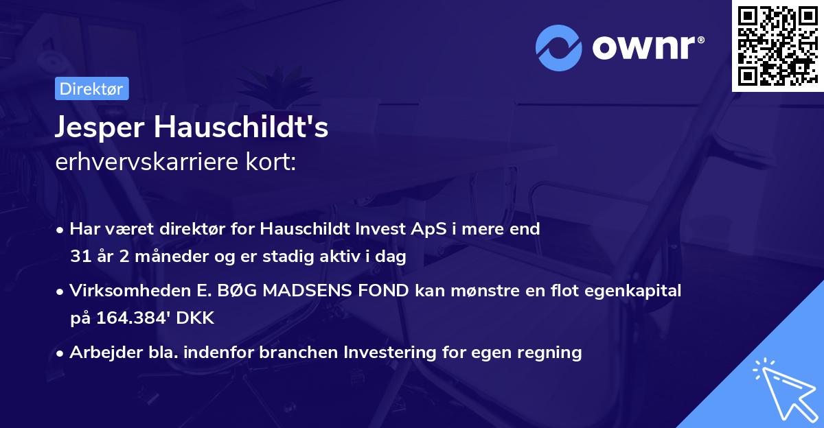Jesper Hauschildt's erhvervskarriere kort