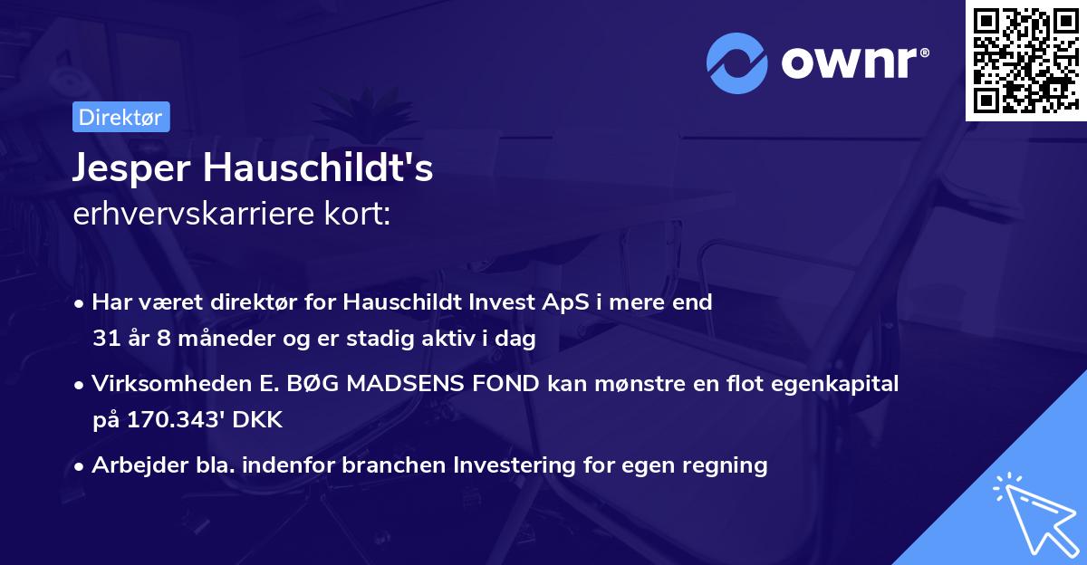 Jesper Hauschildt's erhvervskarriere kort