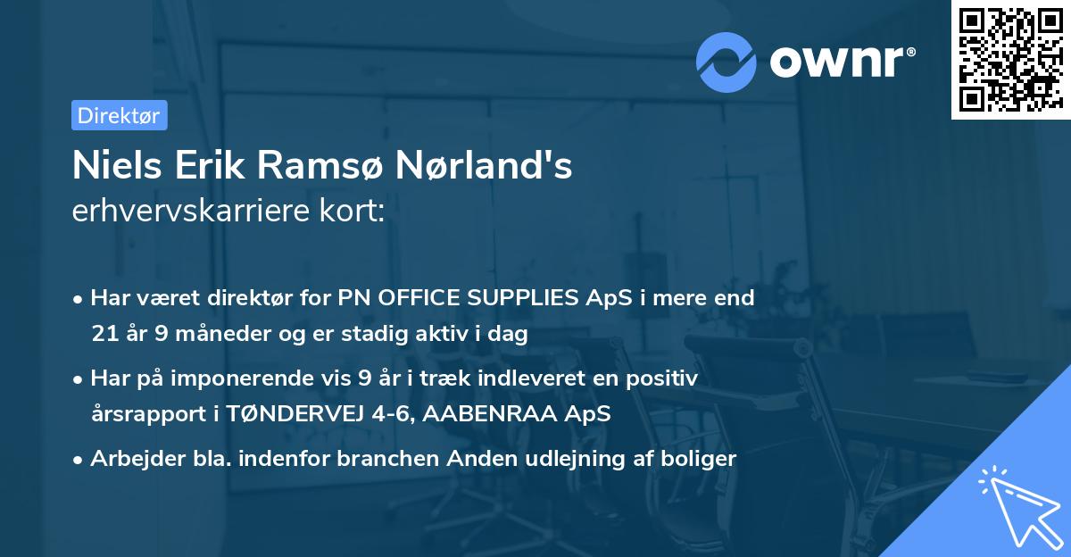 Niels Erik Ramsø Nørland's erhvervskarriere kort