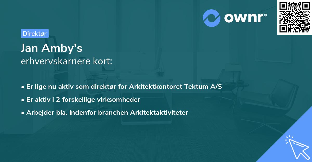 Jan Amby's erhvervskarriere kort