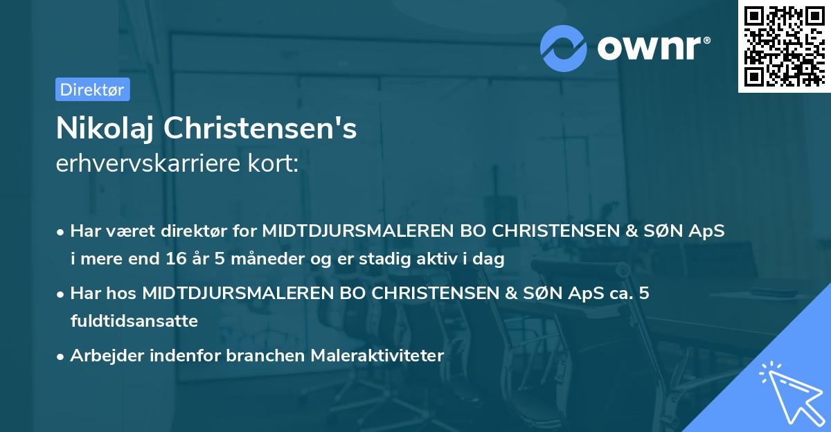 Nikolaj Christensen's erhvervskarriere kort