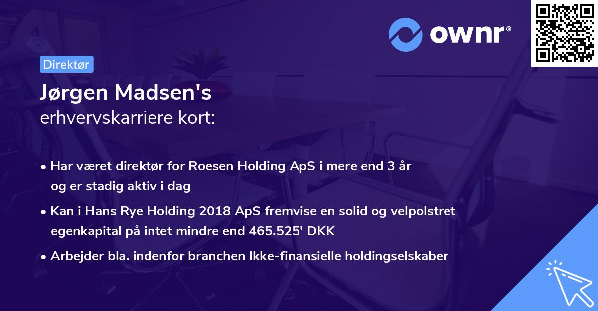 Jørgen Madsen's erhvervskarriere kort
