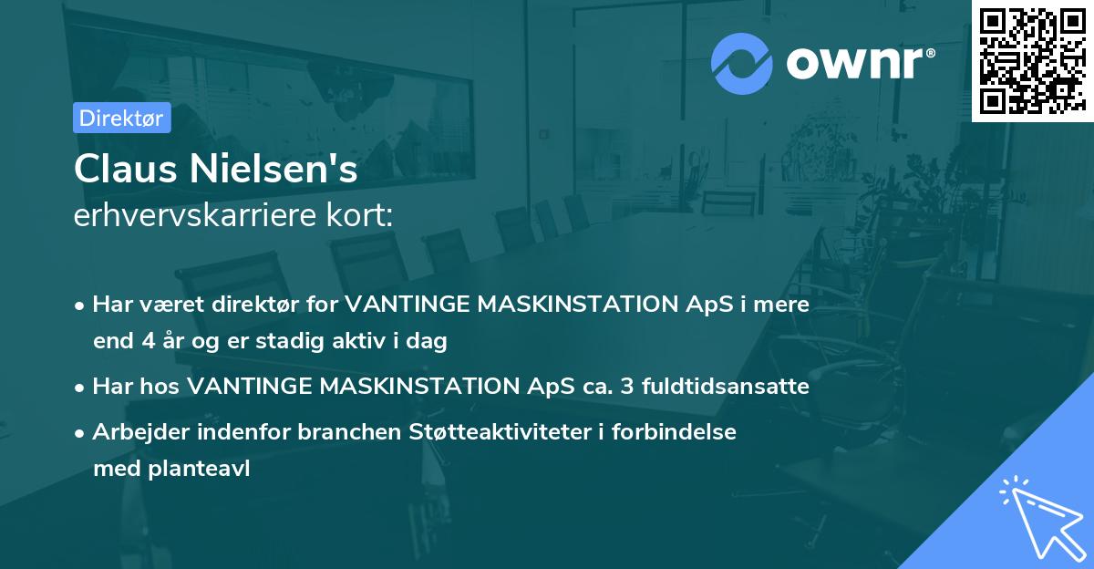 Claus Nielsen's erhvervskarriere kort