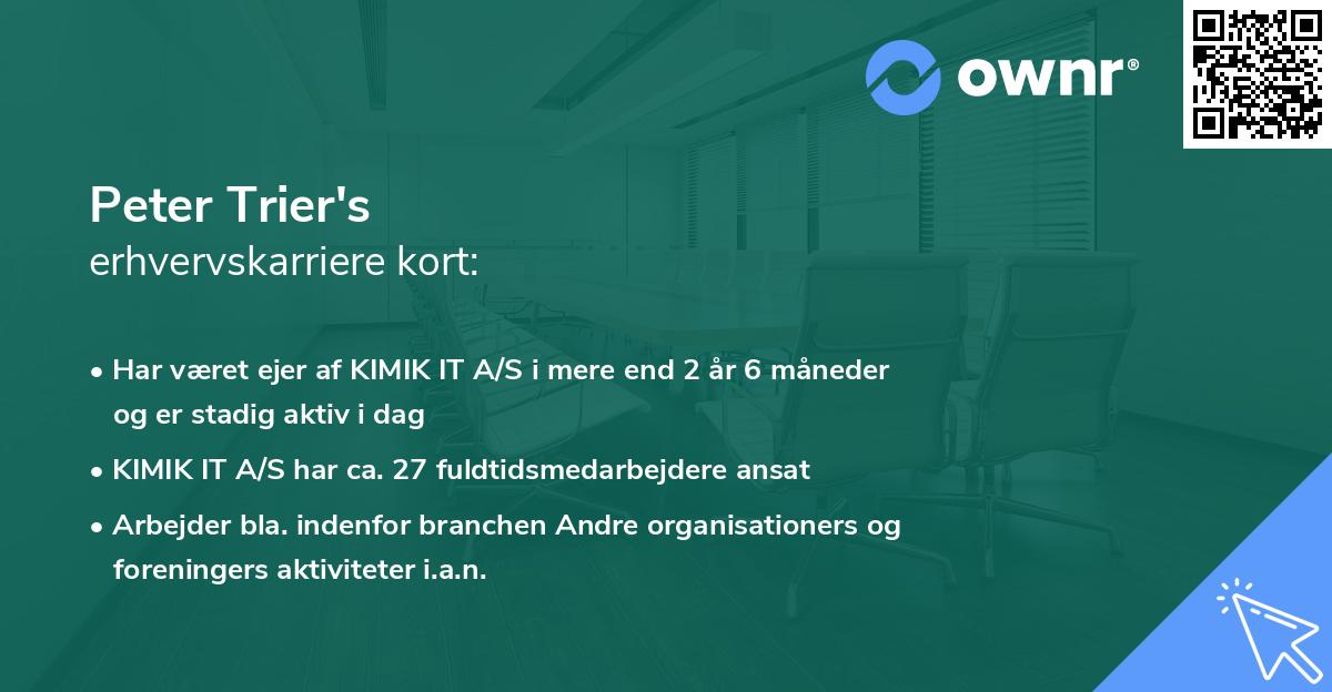 Peter Trier's erhvervskarriere kort