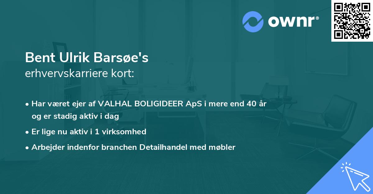 Bent Ulrik Barsøe's erhvervskarriere kort