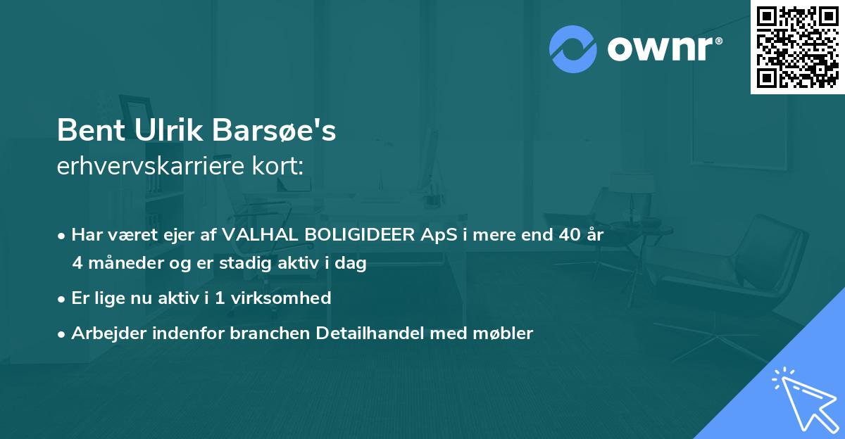 Bent Ulrik Barsøe's erhvervskarriere kort
