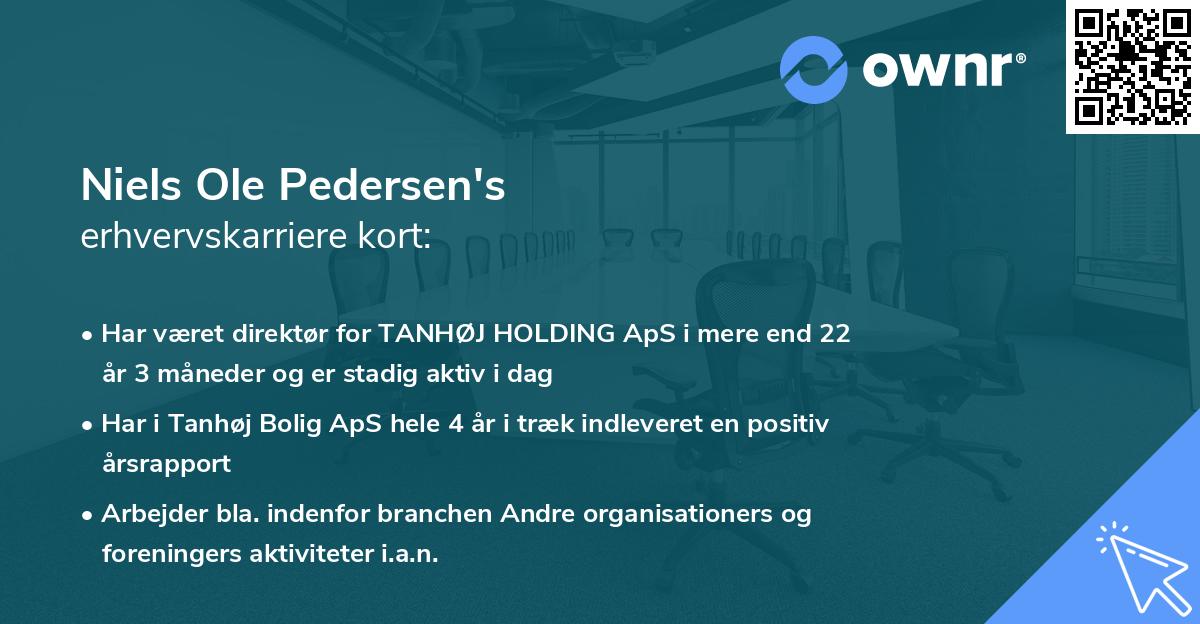 Niels Ole Pedersen's erhvervskarriere kort