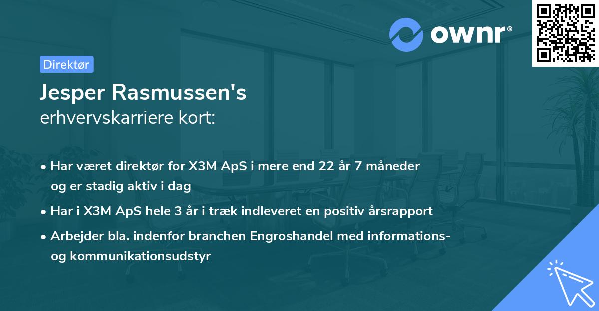 Jesper Rasmussen's erhvervskarriere kort