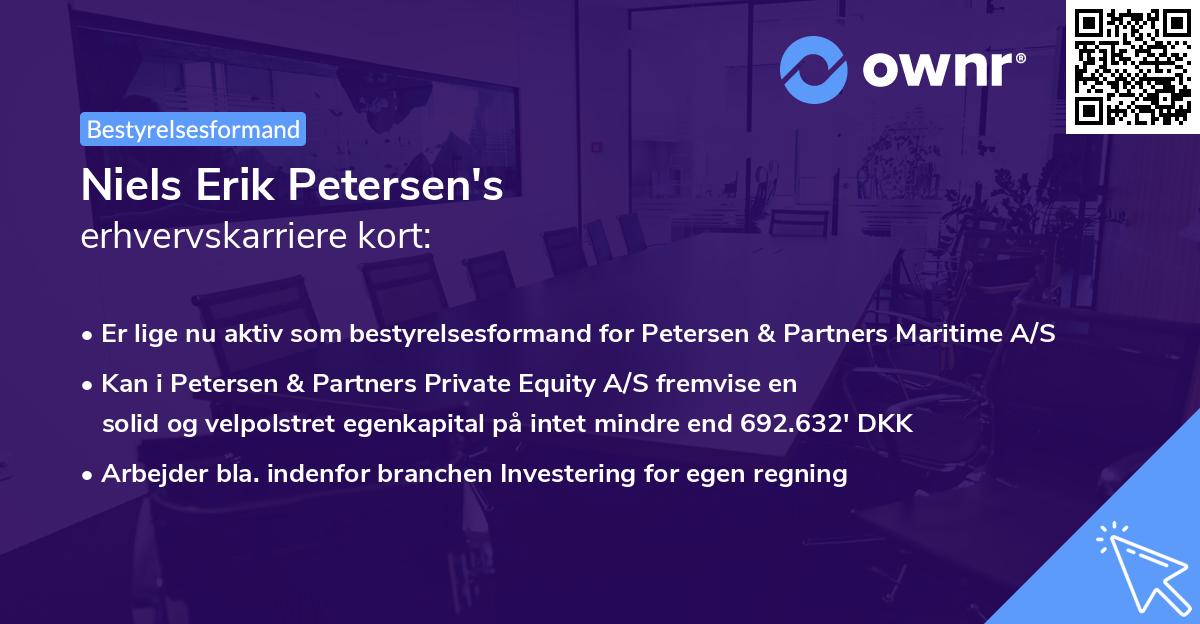 Niels Erik Petersen's erhvervskarriere kort