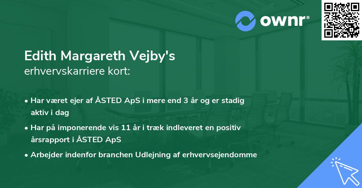 Edith Margareth Vejby's erhvervskarriere kort