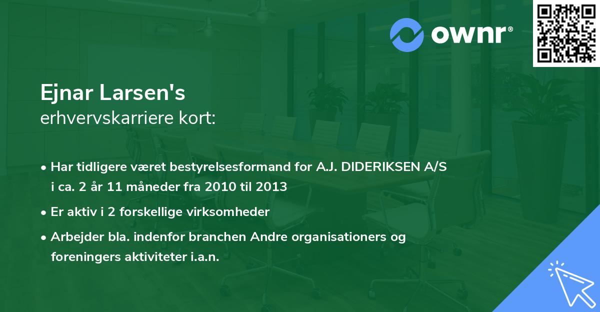 Ejnar Larsen's erhvervskarriere kort