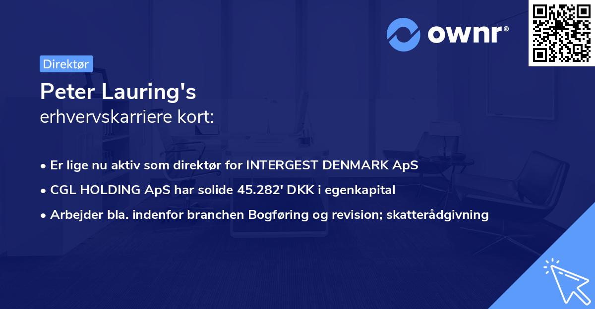 Peter Lauring's erhvervskarriere kort