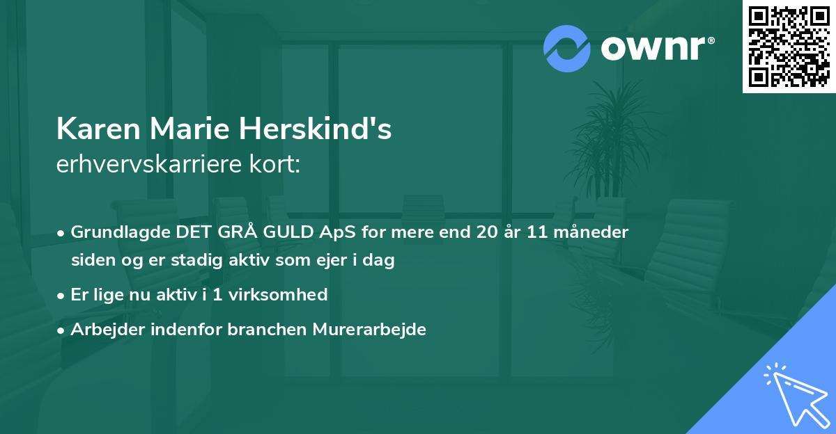 Karen Marie Herskind's erhvervskarriere kort