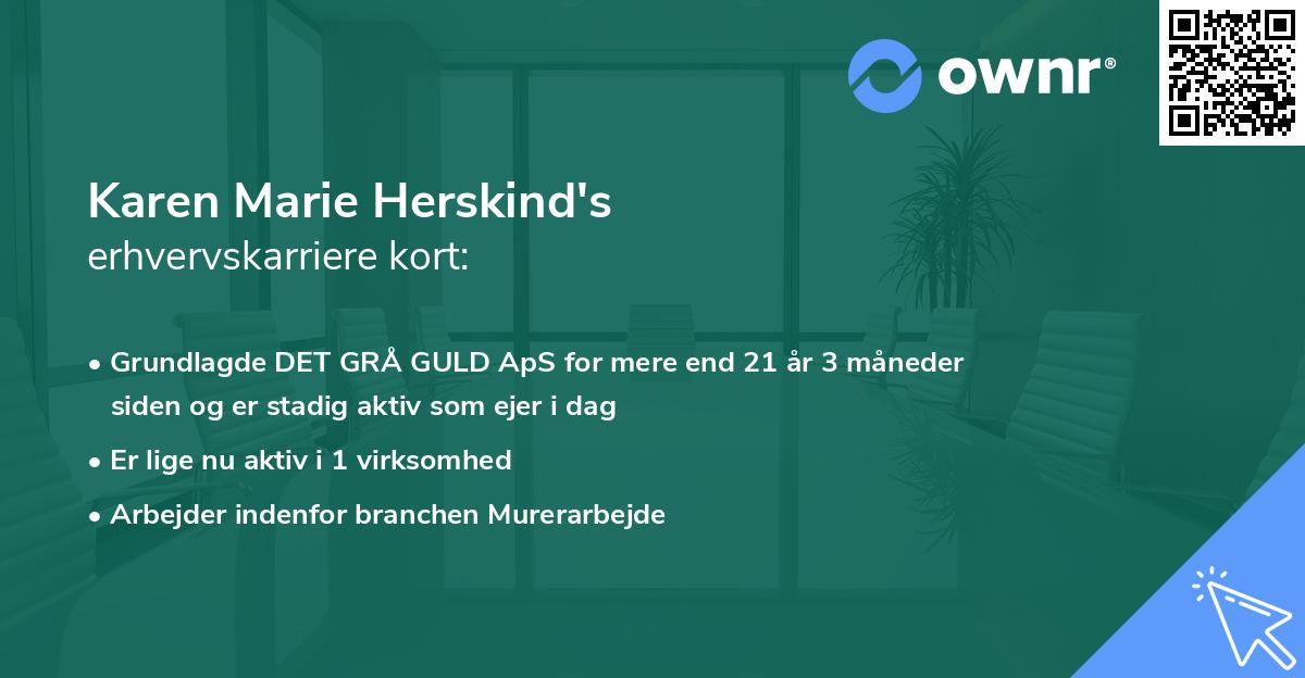 Karen Marie Herskind's erhvervskarriere kort