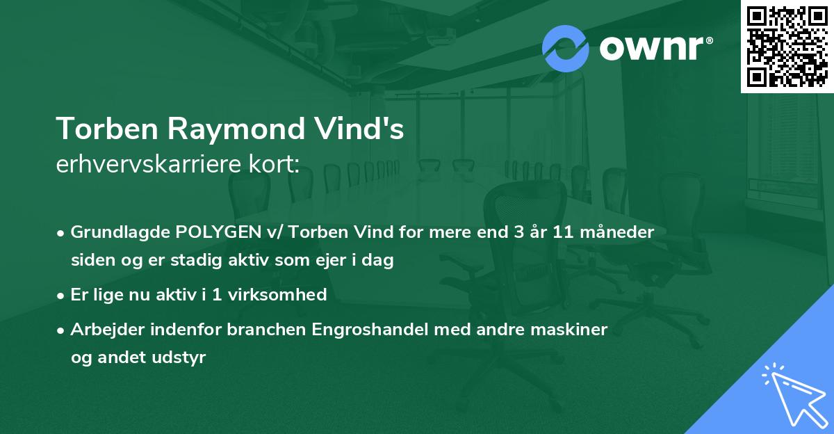 Torben Raymond Vind's erhvervskarriere kort