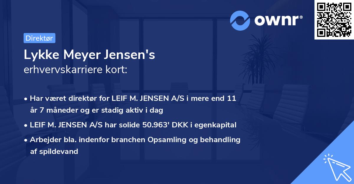 Lykke Meyer Jensen's erhvervskarriere kort