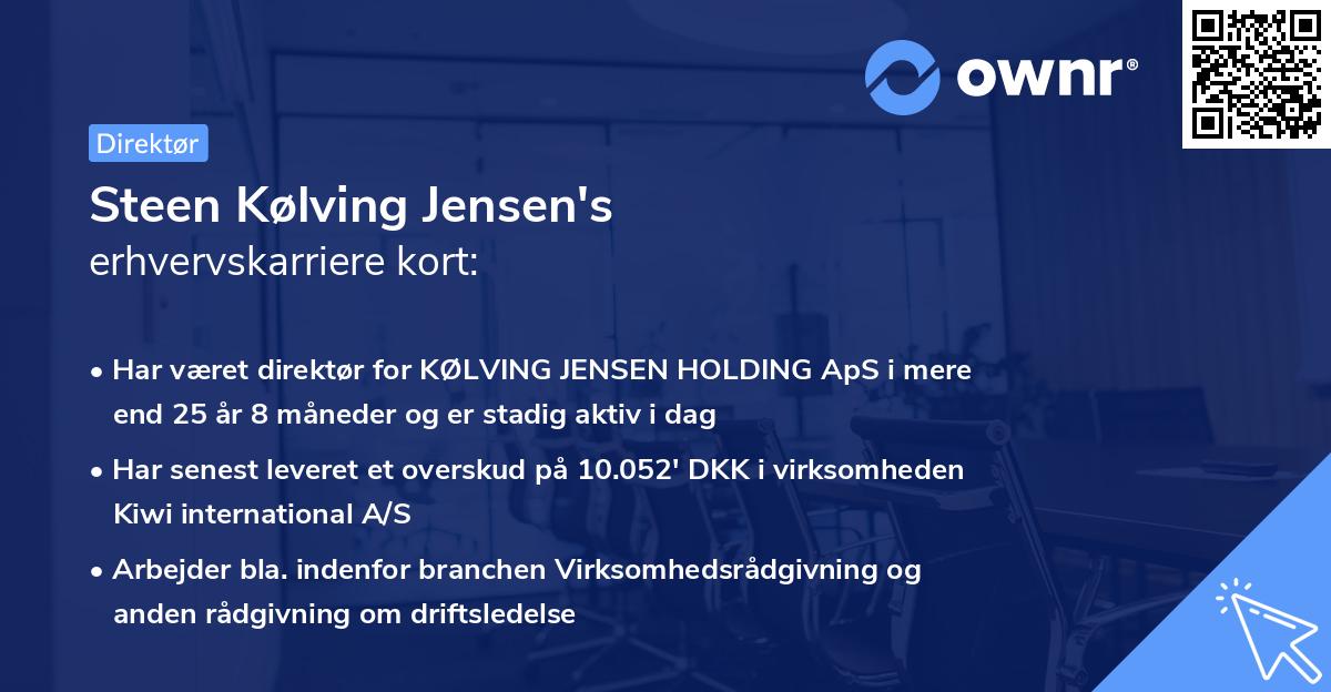 Steen Kølving Jensen's erhvervskarriere kort