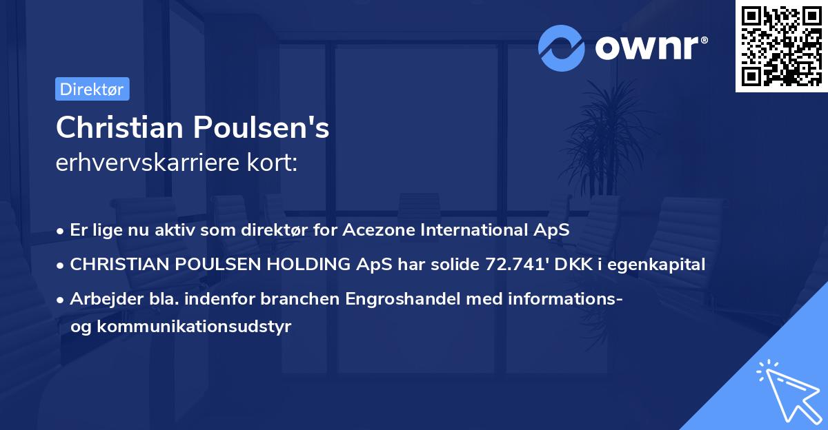 Christian Poulsen's erhvervskarriere kort