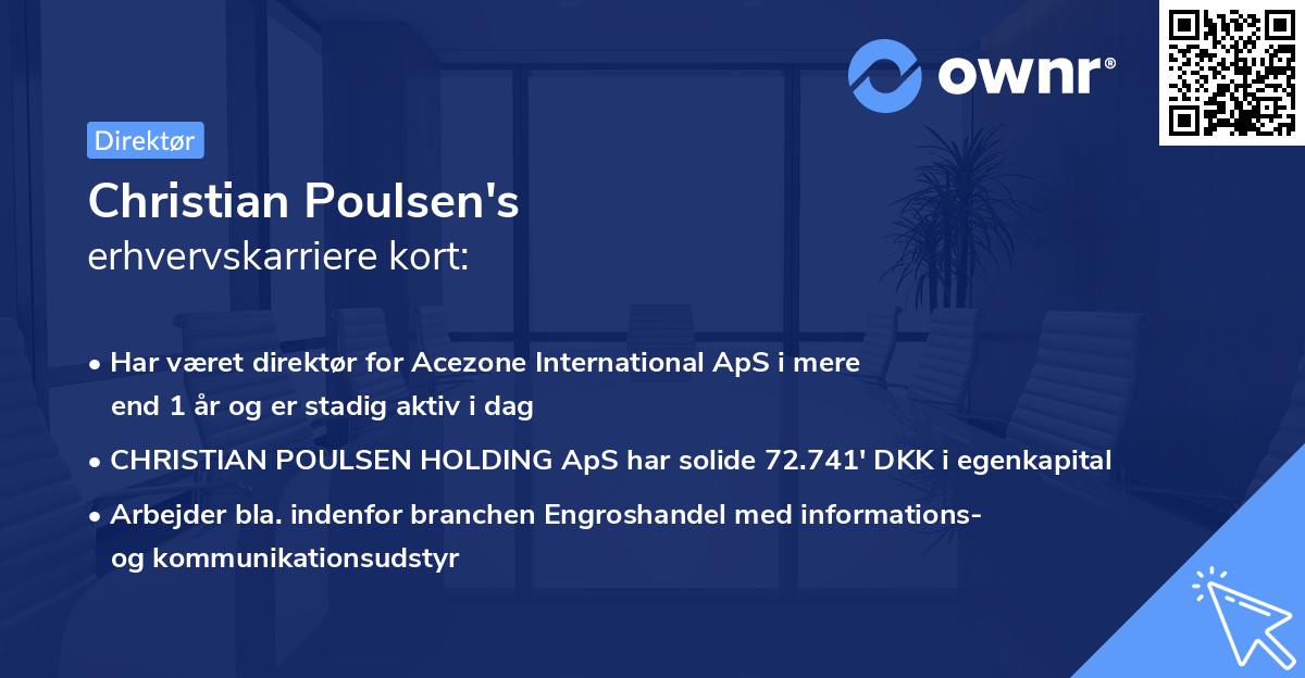 Christian Poulsen's erhvervskarriere kort