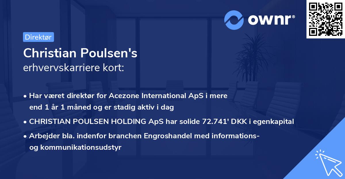 Christian Poulsen's erhvervskarriere kort