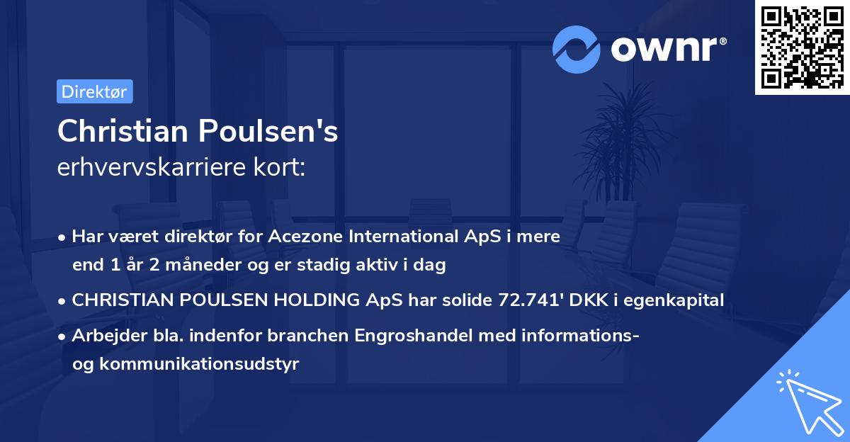 Christian Poulsen's erhvervskarriere kort