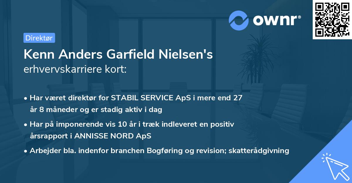 Kenn Anders Garfield Nielsen's erhvervskarriere kort