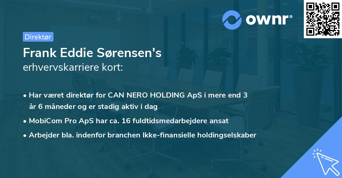 Frank Eddie Sørensen's erhvervskarriere kort