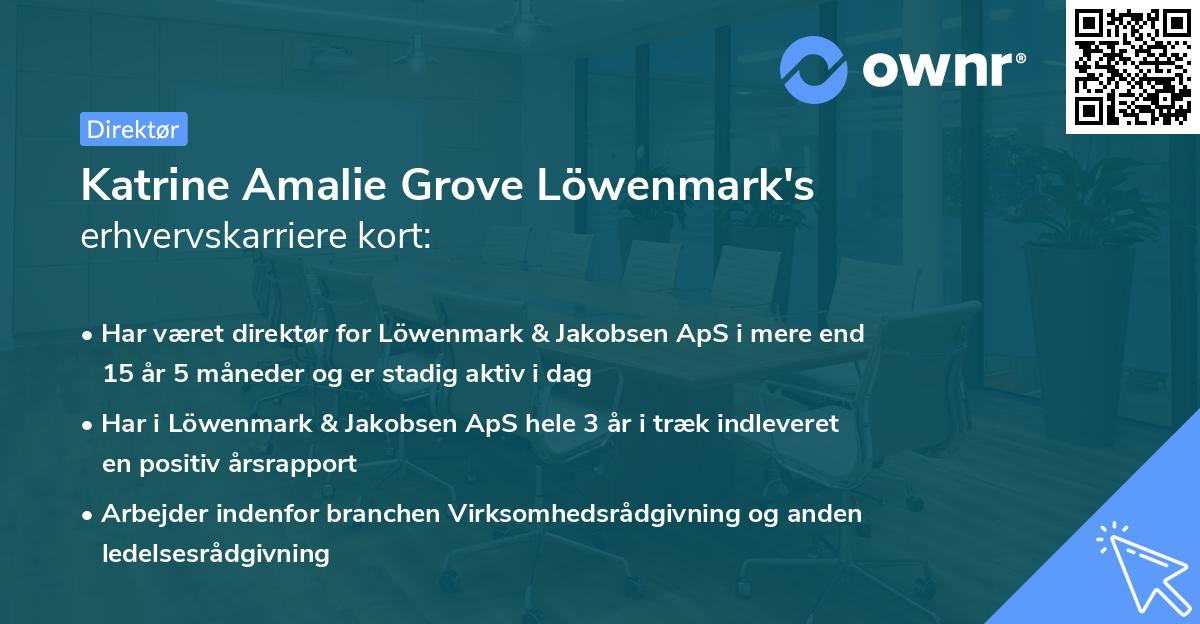 Katrine Amalie Grove Löwenmark's erhvervskarriere kort