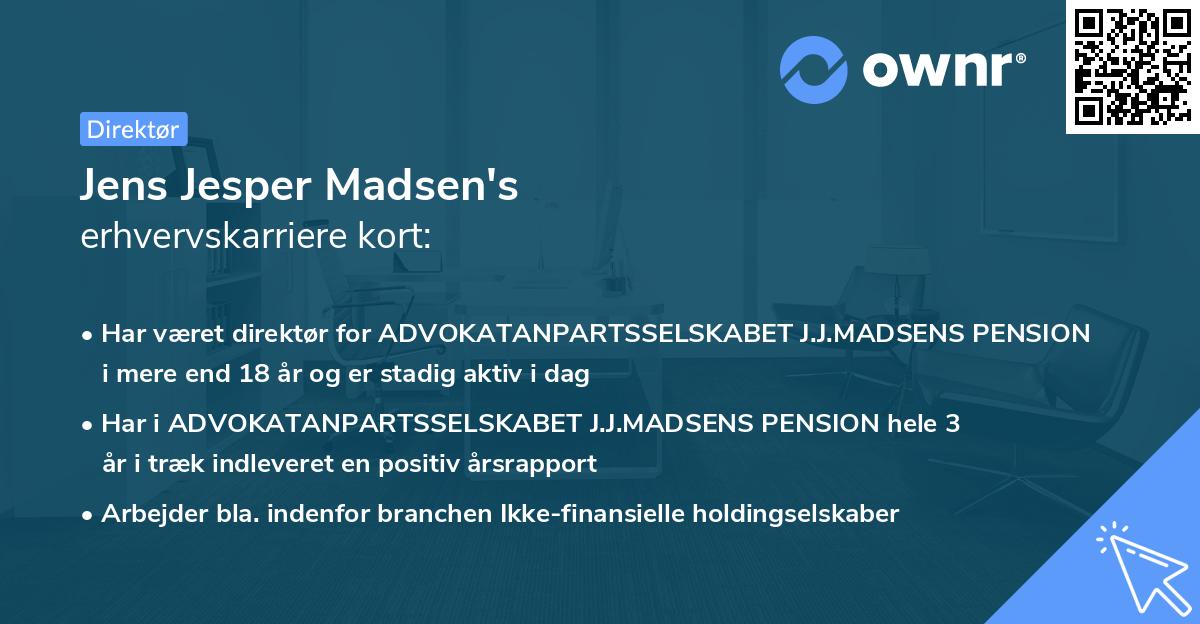 Jens Jesper Madsen's erhvervskarriere kort