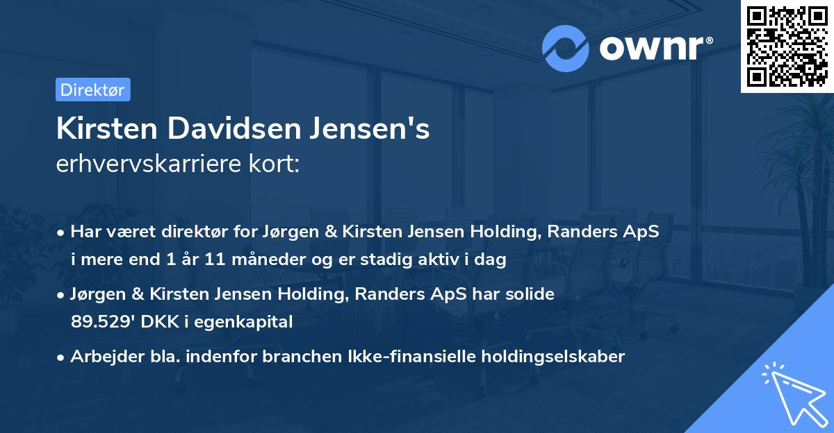 Kirsten Davidsen Jensen's erhvervskarriere kort