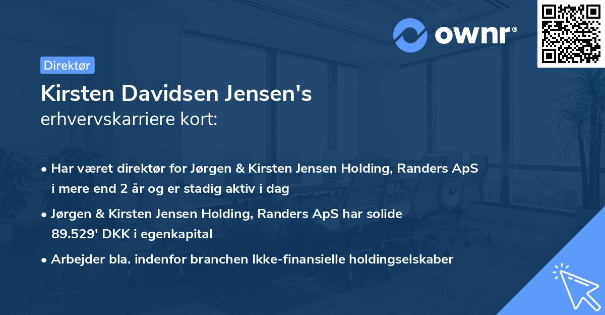 Kirsten Davidsen Jensen's erhvervskarriere kort