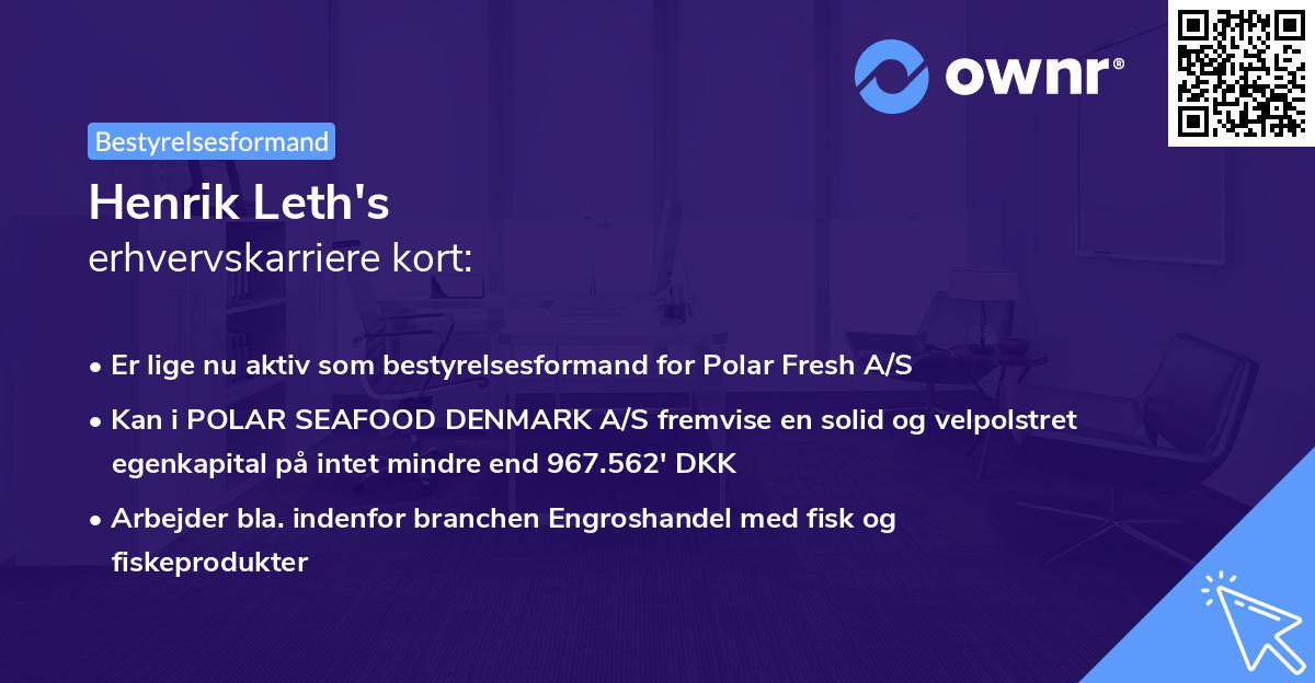 Henrik Leth's erhvervskarriere kort