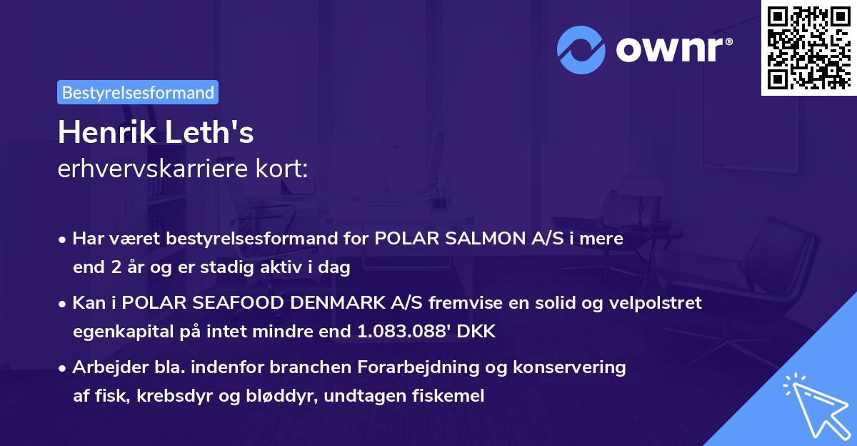 Henrik Leth's erhvervskarriere kort