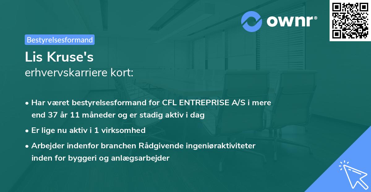 Lis Kruse's erhvervskarriere kort