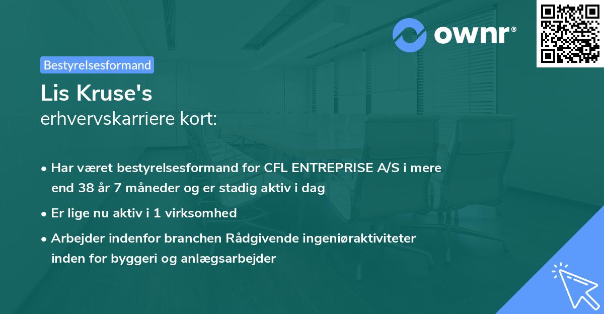 Lis Kruse's erhvervskarriere kort