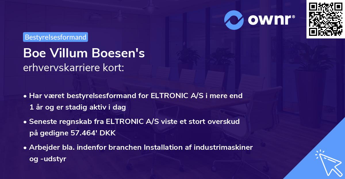 Boe Villum Boesen's erhvervskarriere kort