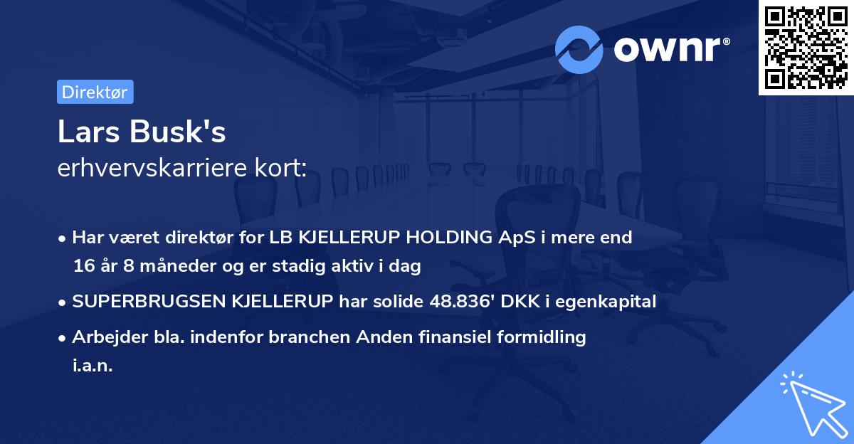 Lars Busk's erhvervskarriere kort