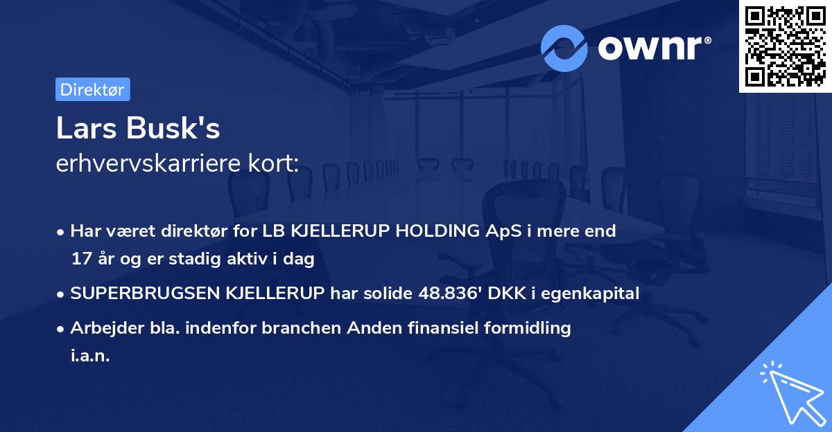 Lars Busk's erhvervskarriere kort
