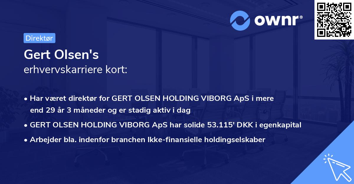 Gert Olsen's erhvervskarriere kort