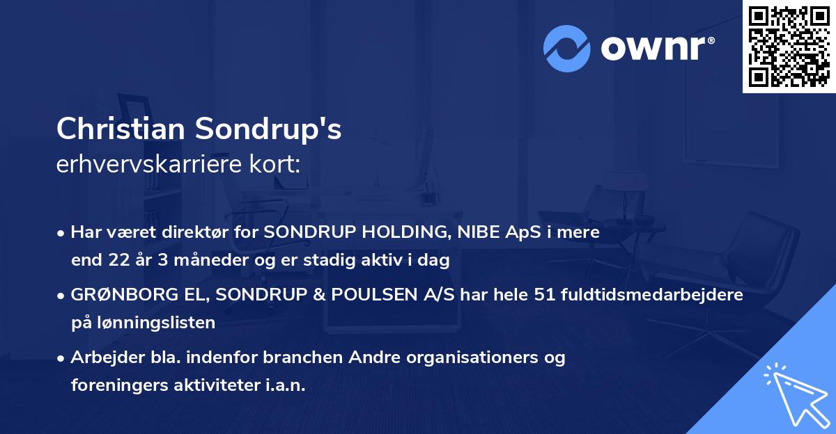 Christian Sondrup's erhvervskarriere kort