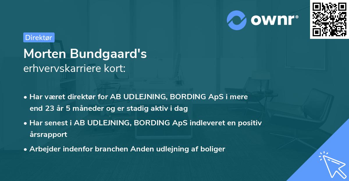 Morten Bundgaard's erhvervskarriere kort
