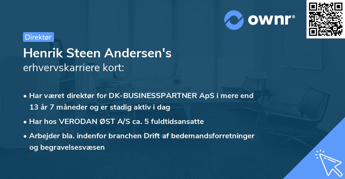 Henrik Steen Andersen's erhvervskarriere kort
