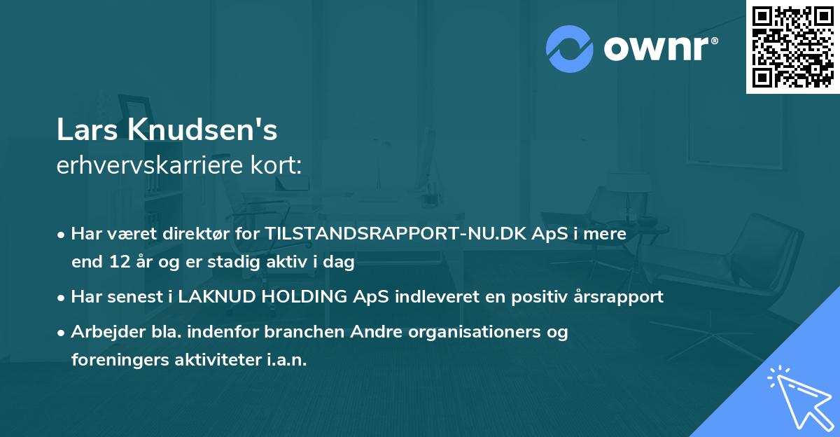 Lars Knudsen's erhvervskarriere kort
