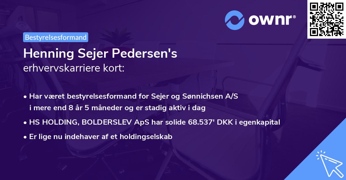 Henning Sejer Pedersen's erhvervskarriere kort