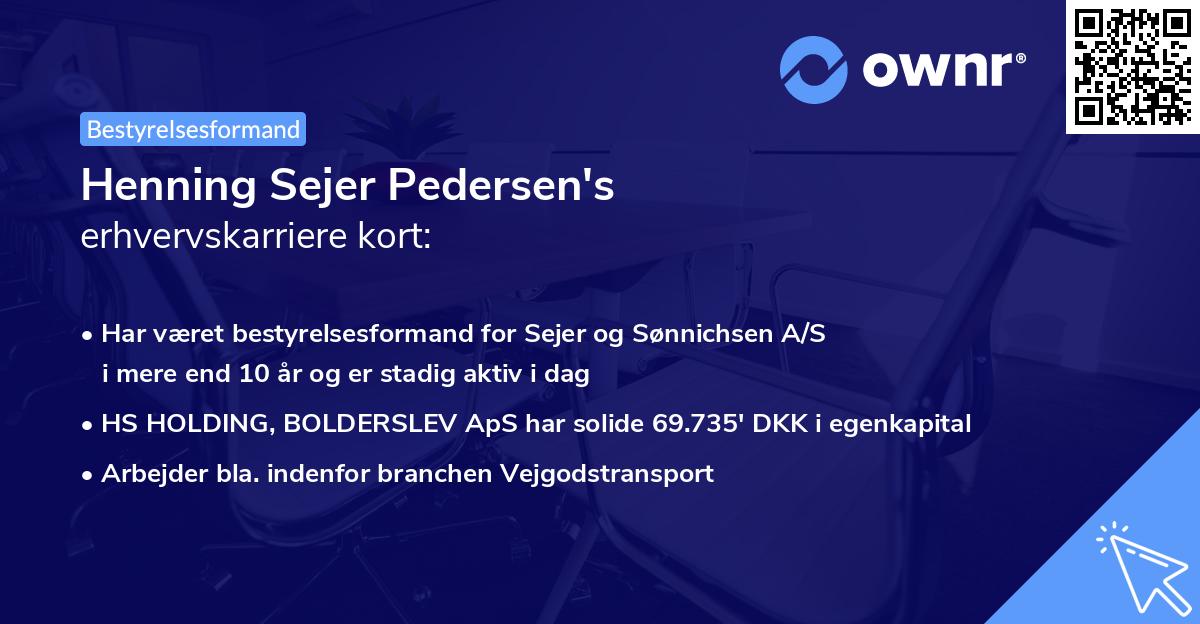 Henning Sejer Pedersen's erhvervskarriere kort