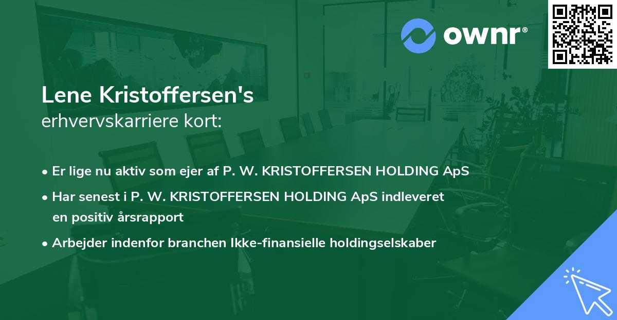 Lene Kristoffersen's erhvervskarriere kort